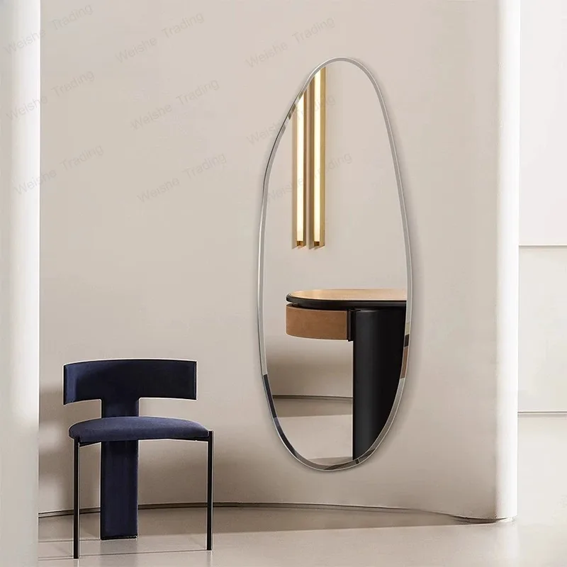 Wall-attached self-adhesive full-body mirror Household special-shaped full-length mirror Light luxury advanced wall-mounted