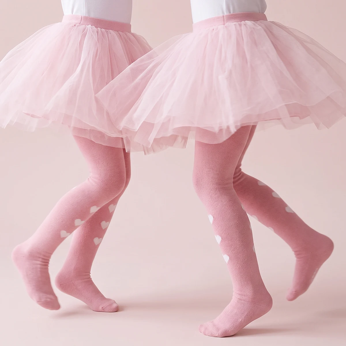 2 Pack Girls Leggings, Skirt‑Attached Tights, Cute, Simple and Versatile for Kids' Daily Outfits