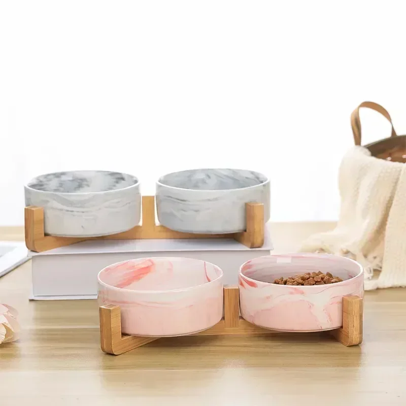 2025dog-cat-stand-water-dish-no-small-cats-for-dogs-wood-pet-double-with-ceramic-food-bowl-spill-feeder