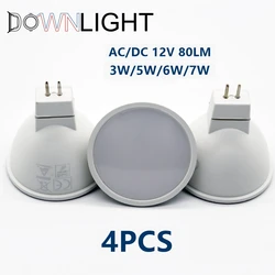 4PCS LED Spotlight MR16 GU5.3 low pressure AC/DC 12V 3W 5W 6W 7W Light Angle 120 degrees Warm White Day Light LED Light Lamp