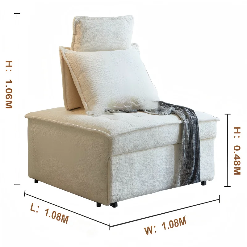 Modern Foldable Convertible Sofa Bed Single Sleeper For Small Space Living Room
