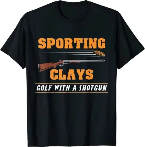 NEW Sporting Clays Golf With Shotgun Clay Target Shooting T-Shirt - MADE IN USA