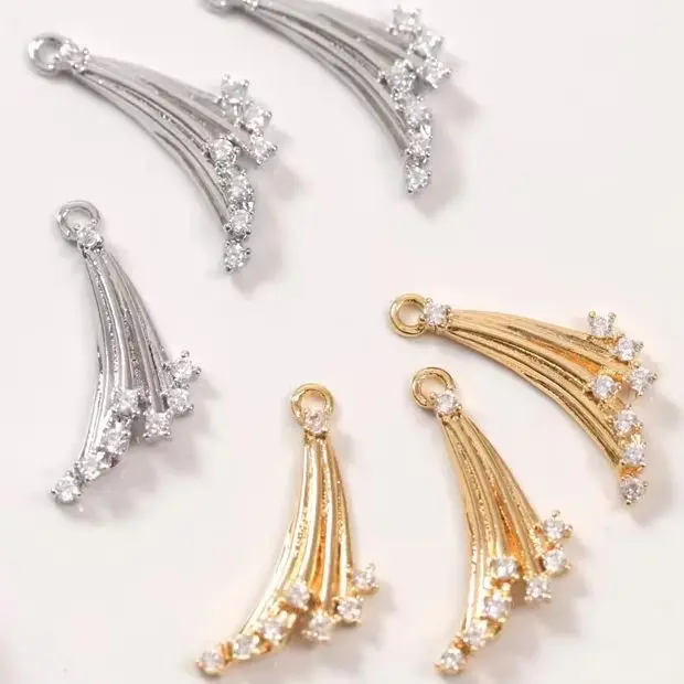 

2 шт., 17,6x12,6 мм, медное настоящее золото, цирконий, микроинкрустированные звездами и метеоритами, подвески, сделай сам, ювелирные аксессуары ручной работы