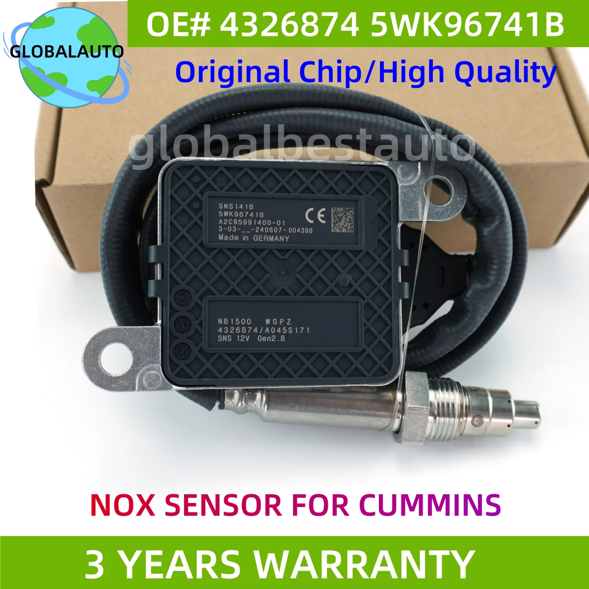 

5WK96741B 4326874 28729846 Original New Nitrogen Oxygen Sensor Nox Sensor For Cummins 15.0L 11.0L ISX Kenworth T660 T680 T700 T8