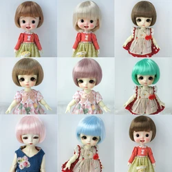 5-6 inch Ob11 Doll Wig Mushroom Hairstyle Soft Doll Pink Blac Brown Wig Suitable For Ob11, 1/12bjd, 1/8Bjd Doll Wig (Only Wig)