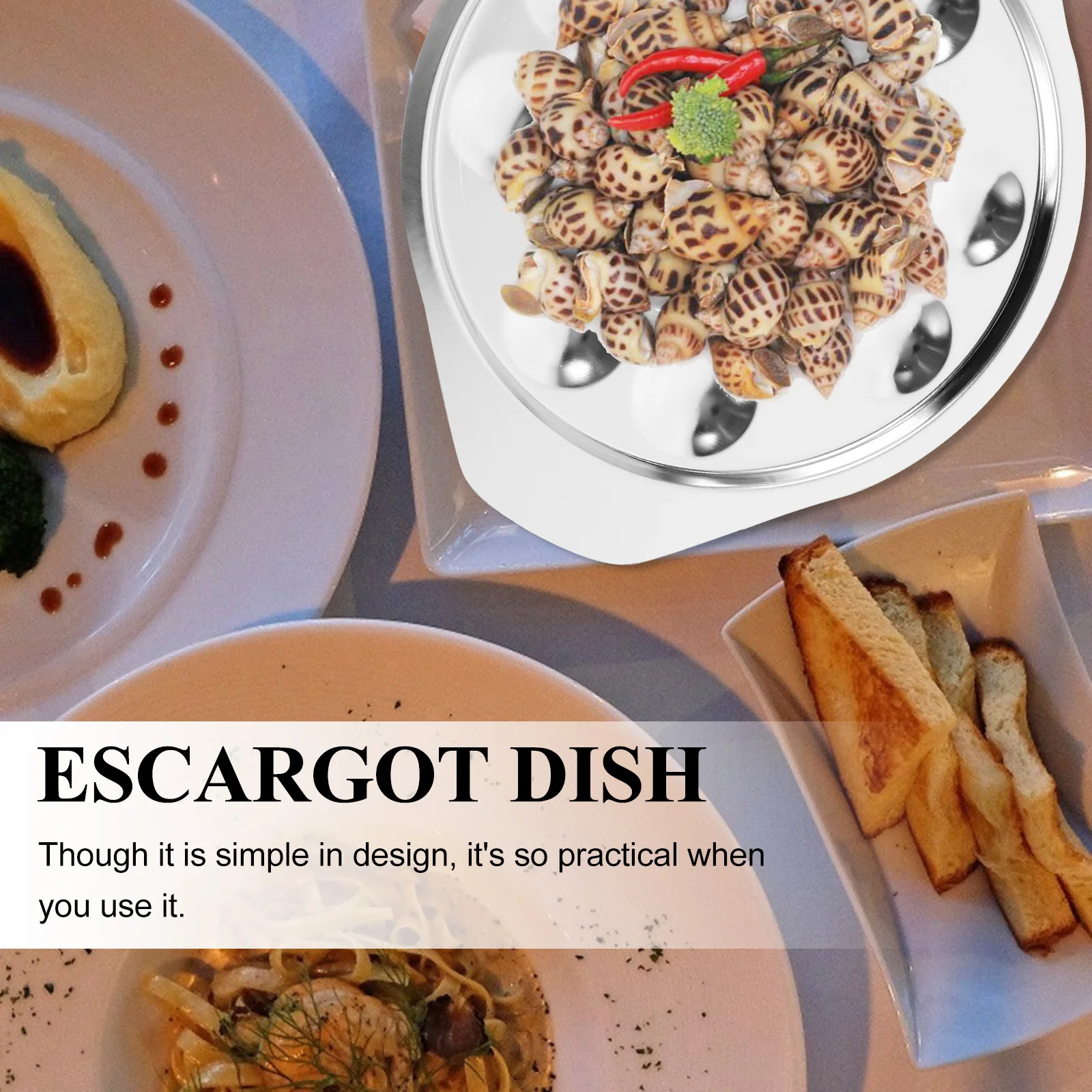 

2pcs Plate 12 Escargot Holes Stainless Steel Snail Plate Kitchen Gadget Escargot Plates Baking Tray Shellfish Pan