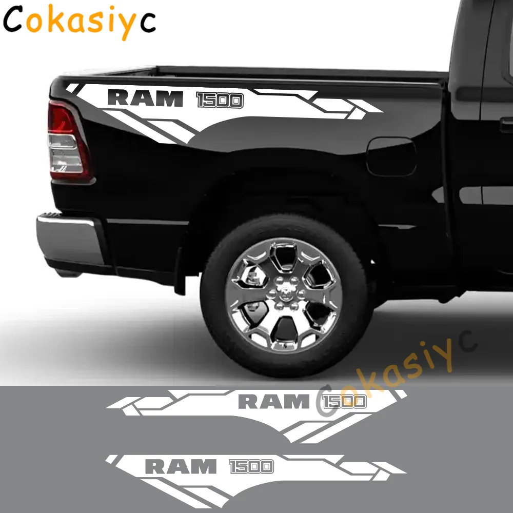 Stickers For Dodge Ram 1500 Hemi Rebel Truck Back Door Side Graphics Stripes Styling Decal Vinyl Cover Auto DIY Accessories