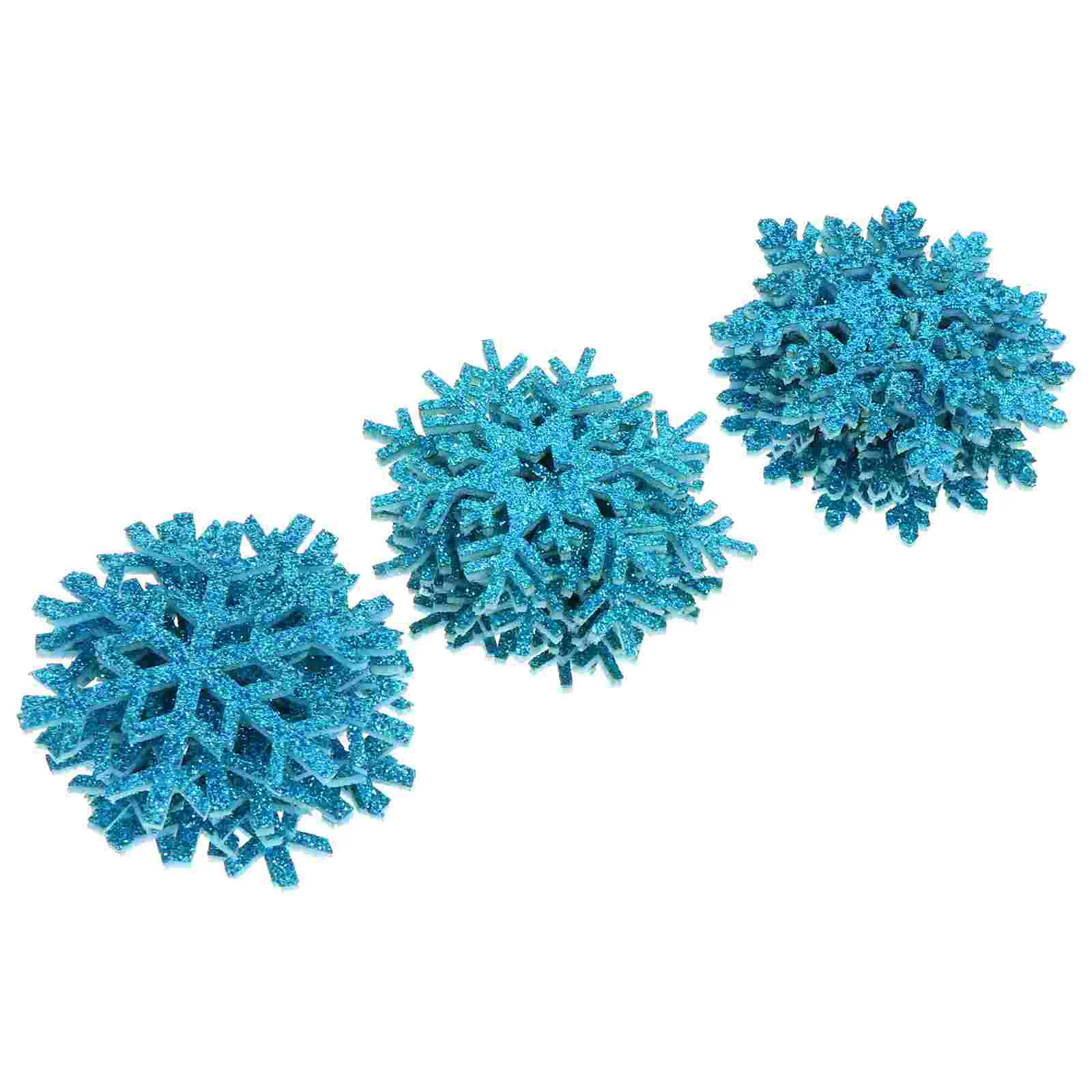 30 Pcs Snowflake Stickers Clothing Accessory Blue Ornaments Patch DIY Headdress Accessories for Clothes Headgear Craft