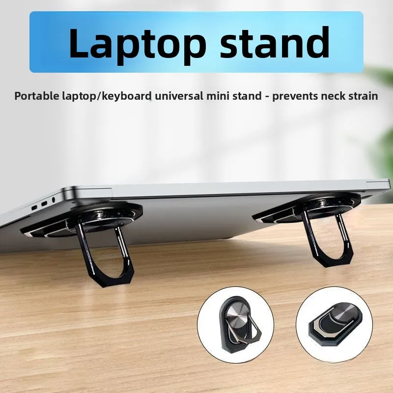 Invisible Foldable Laptop Stand,Portable with Self-Adhesive Feet, Zinc Alloy Laptop Riser, Non-Slip Laptop Feet for Cooling