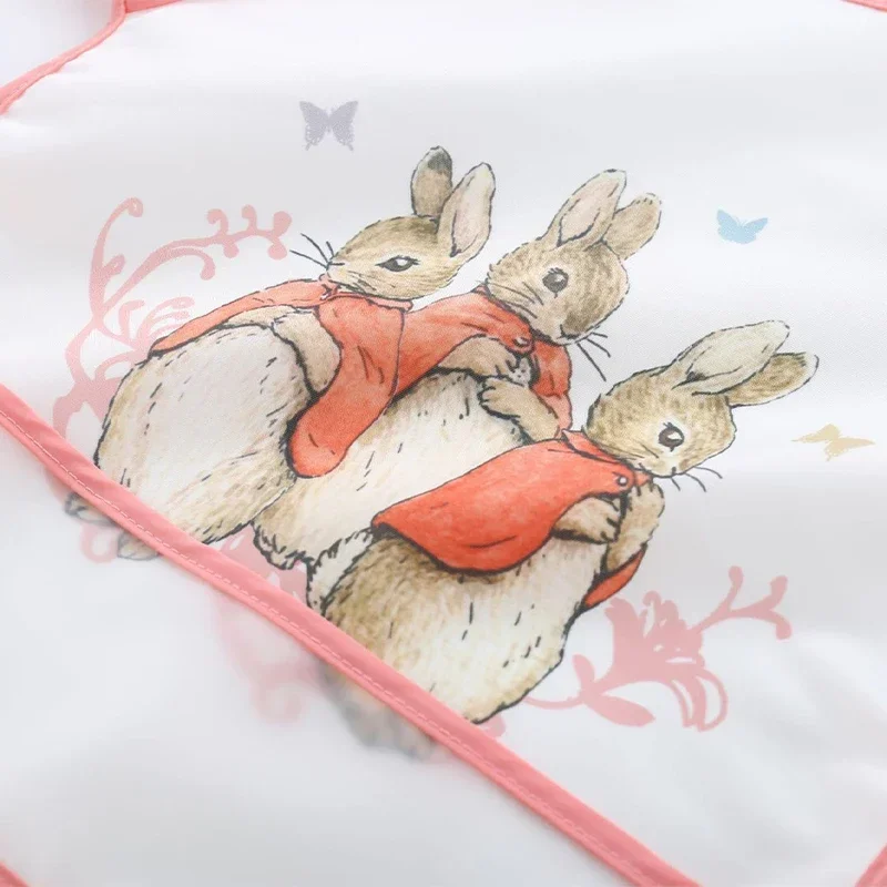 Cute Cartoon Baby Bibs Waterproof Infant Eating Bib with Pocket Children Drawing Long Sleeve Apron Kids Burp Cloth Baby Stuff