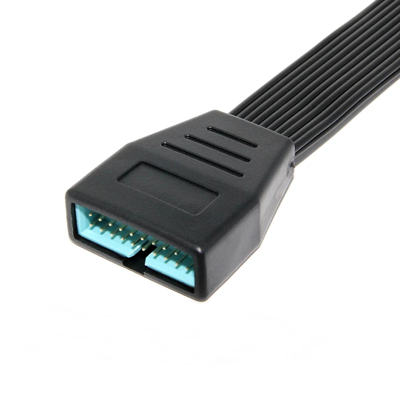 1PC Mini USB 3.0 19PIN Internal Expansion Adapter Cable Black Flat Cable 15cm 30cm