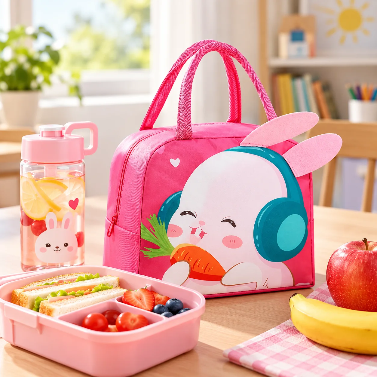 Cartoon Kids Thermal Lunch Box Bag Portable Insulated Cooler Handbag for Kindergarten School Outdoor Picnic Children Food Tote
