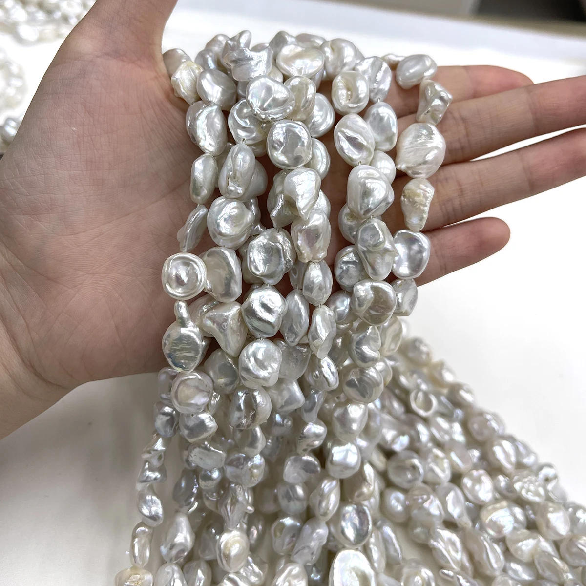 9–11mm Irregularly Shaped Through-hole Beads Baroque Natural Pearls for Jewelry Making DIY Necklaces Bracelets and Accessories