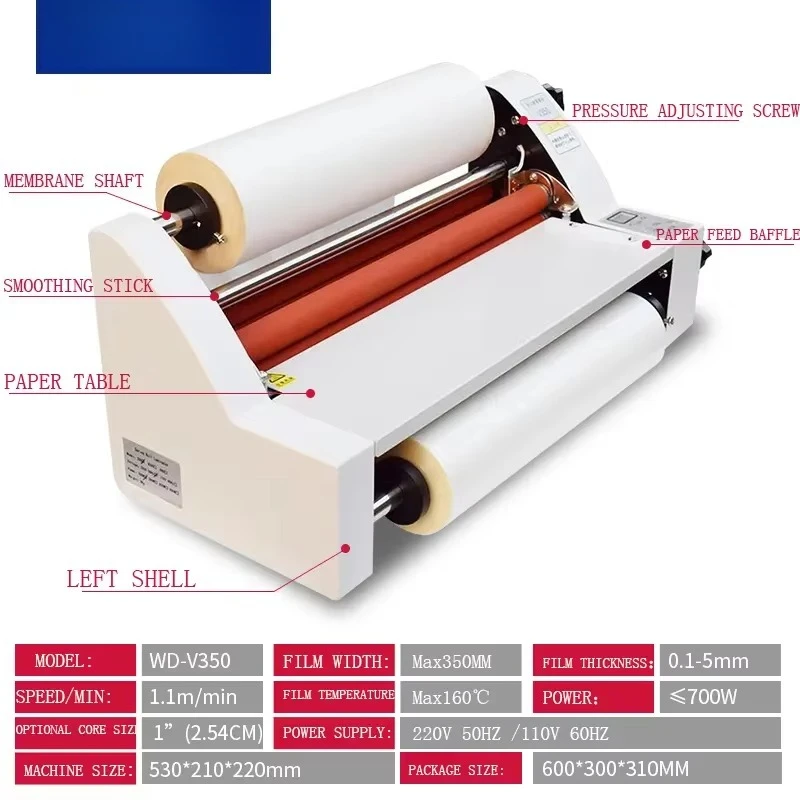 V350 Roll Laminator Machine Desktop Hot Selling Cold and Hot Paper Laminating Machine Wholesale Price