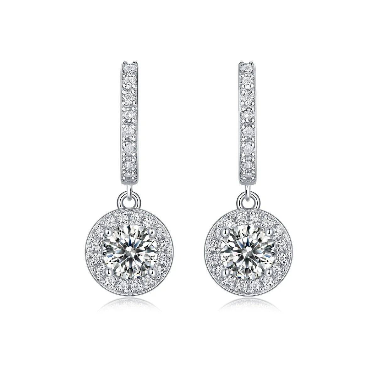 Best Selling Fashion Women Luxury Fine Jewelry 0.5CT 0.5 Carat Moissanite S925 Sterling Silver Stud Earrings Christmas