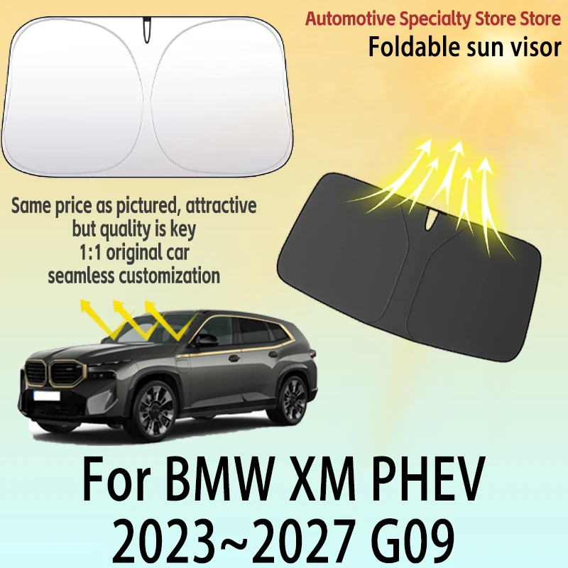

For BMW XM PHEV 2023~2027 G09 Car Front Windshield Sunshade Fold Shade UV Shade Solar Sun Shade Privacy Curtain Car Accessories