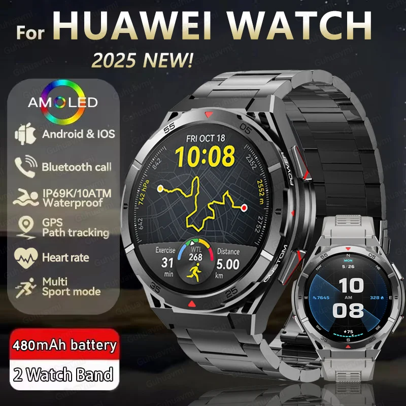 2025 New Dual-Band satellite GPS Sports Smart watch Men 1.43'' HD Screen Heart Rate Compass 10ATM Waterproof Swimming Smartwatch