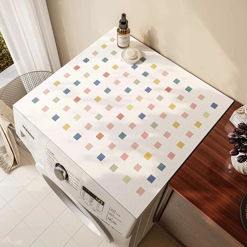 Paño de cubierta para lavadora con rodillo, cubierta de protector solar de barro de diatomeas para refrigerador