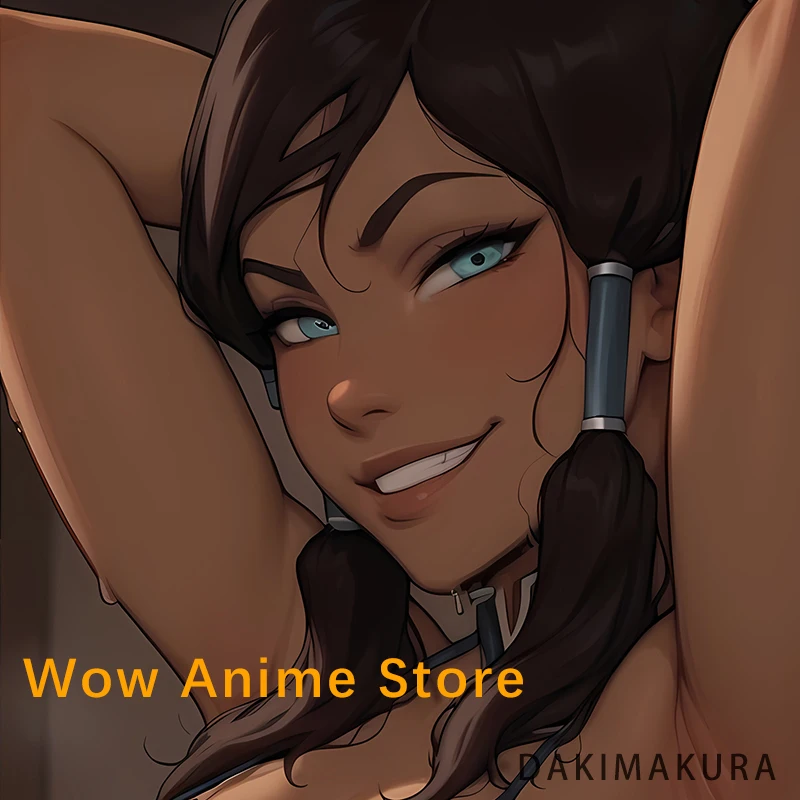 Dakimakura غطاء Korra Futa Anime غطاء وسادة مطبوع على الوجهين وسادة للجسم بالحجم الطبيعي