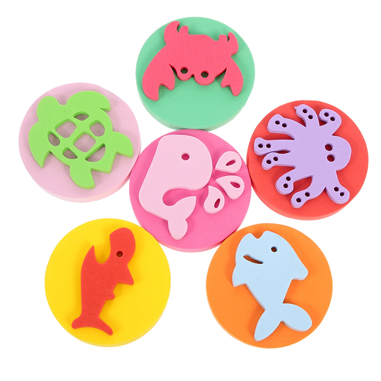 6 Pcs Eva Sponge Seal Stamp Cartoon Painting Blocks Seals Kids Tools DIY Sponges