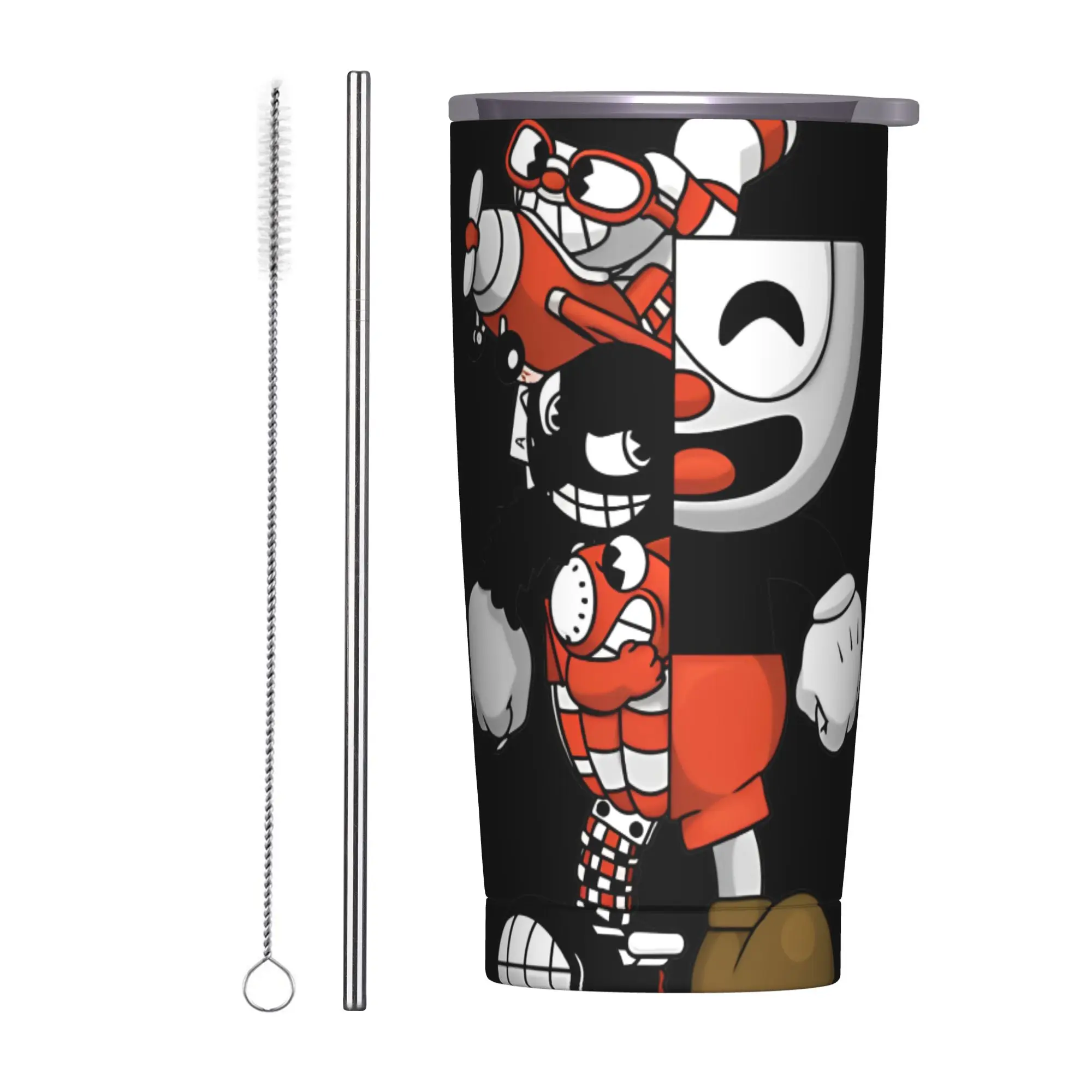 Vaso Térmico Cuphead Pepper Deal, Taza de Café con Aislamiento al Vacío, Termo, Botella de Agua para Exteriores, 20oz