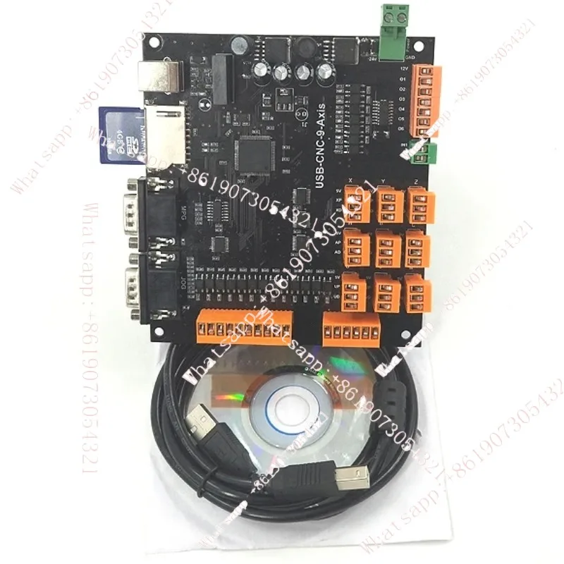 4Axis/9Axis CNC Controller Board 100KHz USB Controller Breakout Board + USB Cable Support Offline Operation