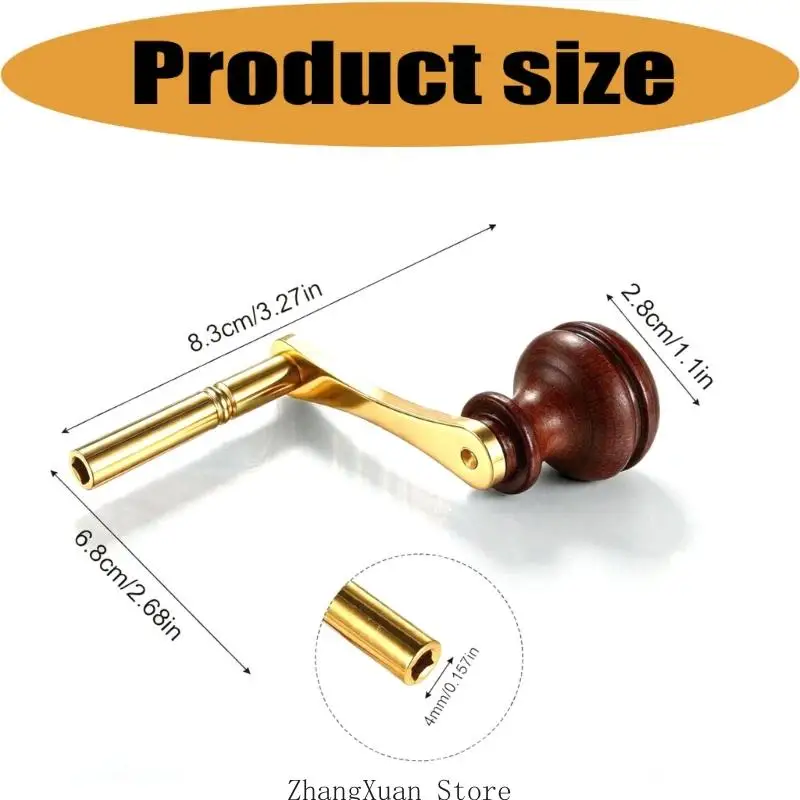 Winkelgriff-Uhrenaufzugsschlüssel 4 mm mit Holzknopf zum Aufziehen 3XUF – Detail 6