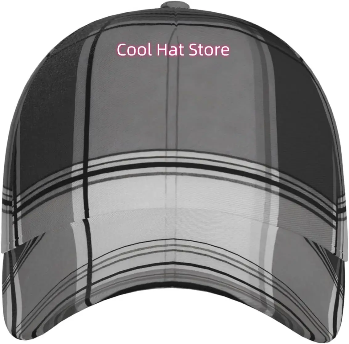 Grey Plaid Pattern Pattern Baseball Cap Adjustable Cotton Baseball Hat for Sports, Outdoor, Travel Gifts for Men