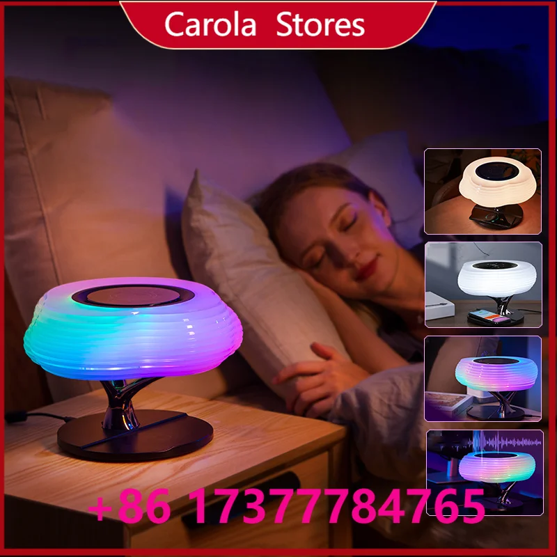 Cloud Shaped Smart Bedside Built-in 15W Qi Fast Wireless Charger Touch Dimmable LED Night Light for