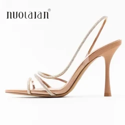 2024 Summer Women Sandals Transparent High Heels Sandal Shoe Rhinestone Strap Slingbacks Female Sexy Party Wedding pumps Shoes