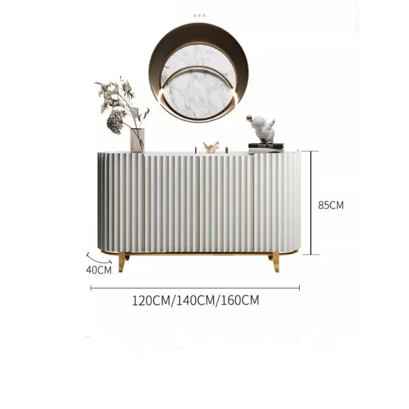 Modern Italian Style Entrance Cabinet Minimalist Foyer Storage Sideboard with Door Partition Decorative Console for Living