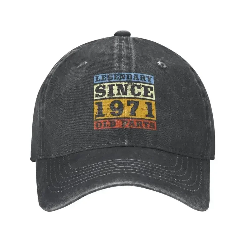 Classic Cotton The Birthday 1971 Legendary Original Parts Baseball Cap for Men Women Personalized Adjustable Adult  Hat Hip Hop