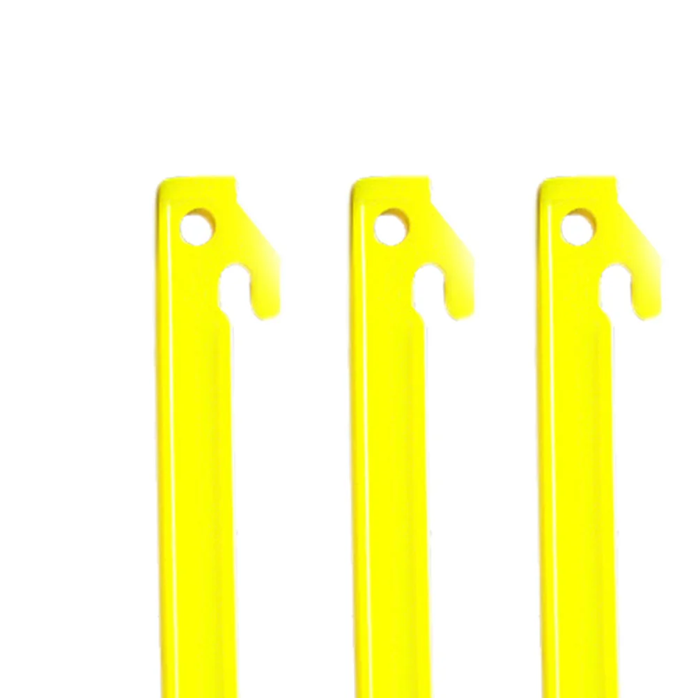 

4Pcs Yellow Camping Tent Stakes Heavy Duty Plastic ABS Ground Pegs Tent Anchors Strong Lightweight Rustproof Pegs Pins