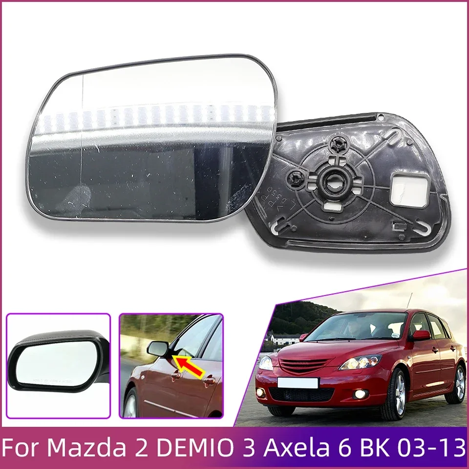 

Outside Rearview Mirror Glass Lens For Mazda 2 Demio 3 Axela 2009-2013 Mazda 6 BK 2003-2009 With Heated Function Left Right Side