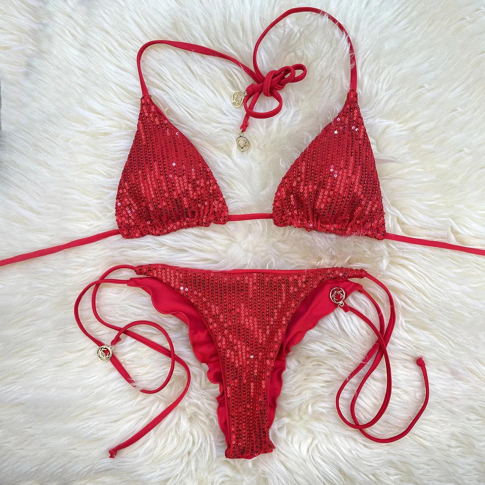 2025 Shiny Bikini Sexy Women Swimsuit Bandeau Biquini Push Up Swimwear Female Diamond Bathing Suits Floral Bodysuit Beachwear