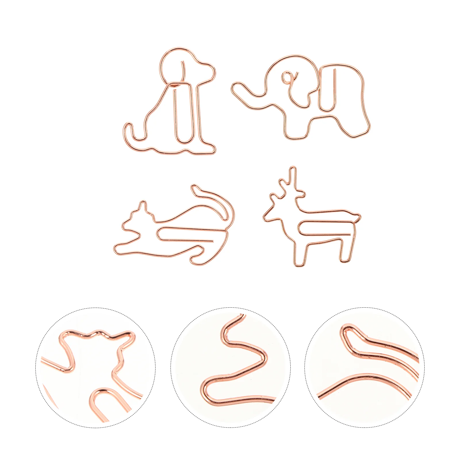 

40 Pcs Cat Paper Clip Clips Metal Paperclip Animal Shaped Bookmark Puppy Student Use Photo