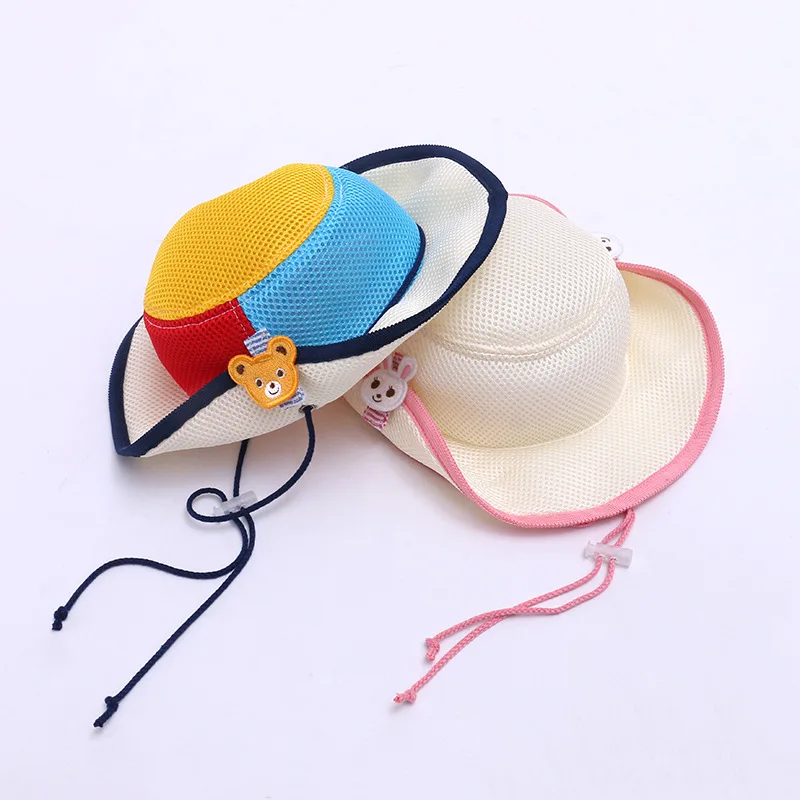 

Kids Hat Cartoon Bear Bunny Baby Double Mesh Cloth Kids Bucket Hat