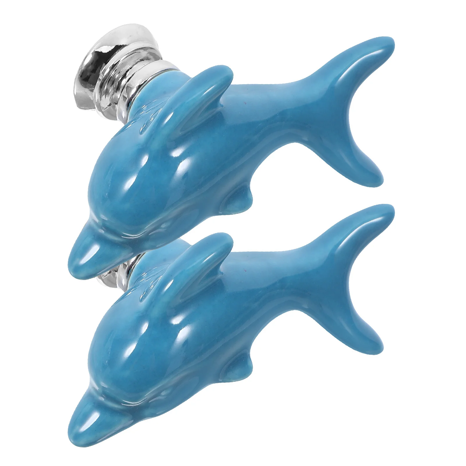 

2Pcs European Style Dolphin Cabinet Handles Durable Ceramic Drawer Pulls Solid Kitchen Furniture Door Knobs Modern Design