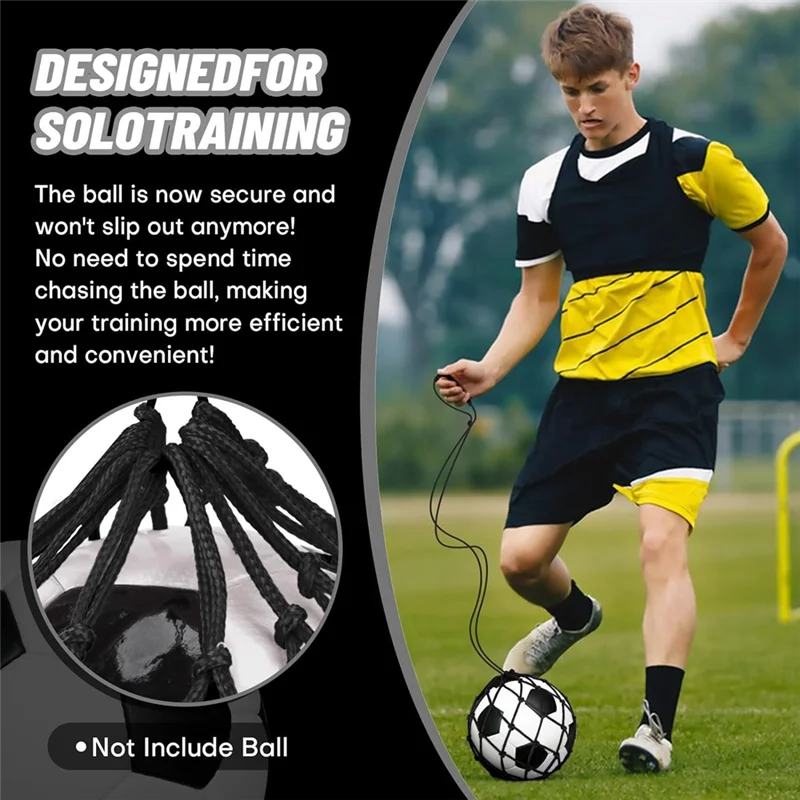 AEF5-2PCS Football Kick Trainer Soccer Ball Net Kicker, For Ball Size 3, 4, 5, Solo Soccer Kick Practice Training Aid