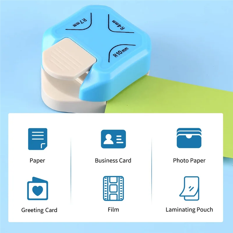 VO-3Pcs Corner Rounder Paper Punch In 3 Styles 4/7/10Mm 3 In 1 Corner Cutter For Paper Crafts, Card Making