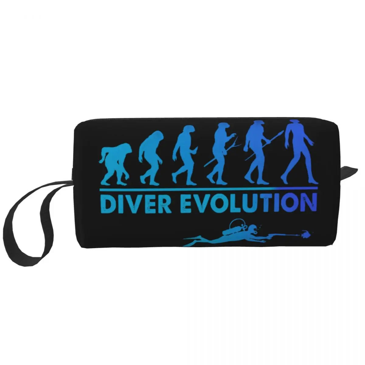 

Scuba Diver Evolution Travel Cosmetic Bag for Women Diving Makeup Toiletry Organizer Lady Beauty Storage Bags Dopp Kit Case Box