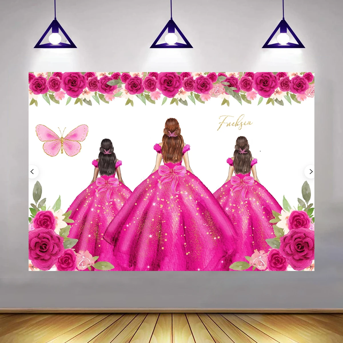 Welcome Quinceañera Name Date Editable Banner Backdrop Happy Birthday Girls Party Background Decorations Invitation Photography