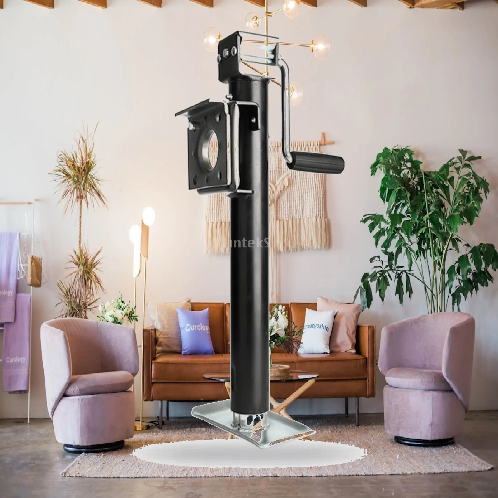 Trailer Jack with Foot Plate Steel Trailer Support Jack Leg Stable Corrosion-Resistant for Rv Owners