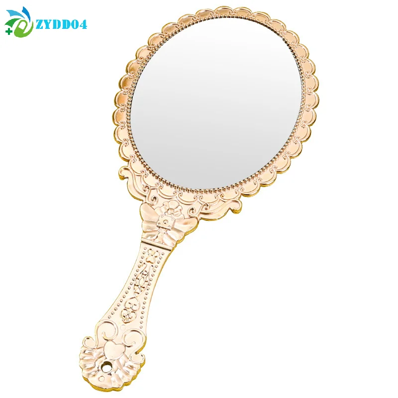 ● 1 قطعة اليد عقد مرآة ماكياج خمر البيضاوي مرآة مستديرة استعادة نوبل المحمولة الطرق القديمة المحكمة مرآة الجمال أداة #5
