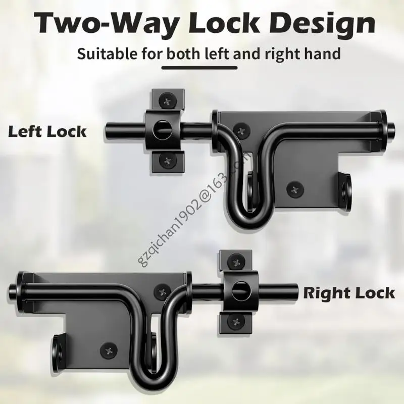 Cerradura tornillo deslizante bidireccional Global X7AB, cerradura puerta acero Simple resistente a oxidación para y
