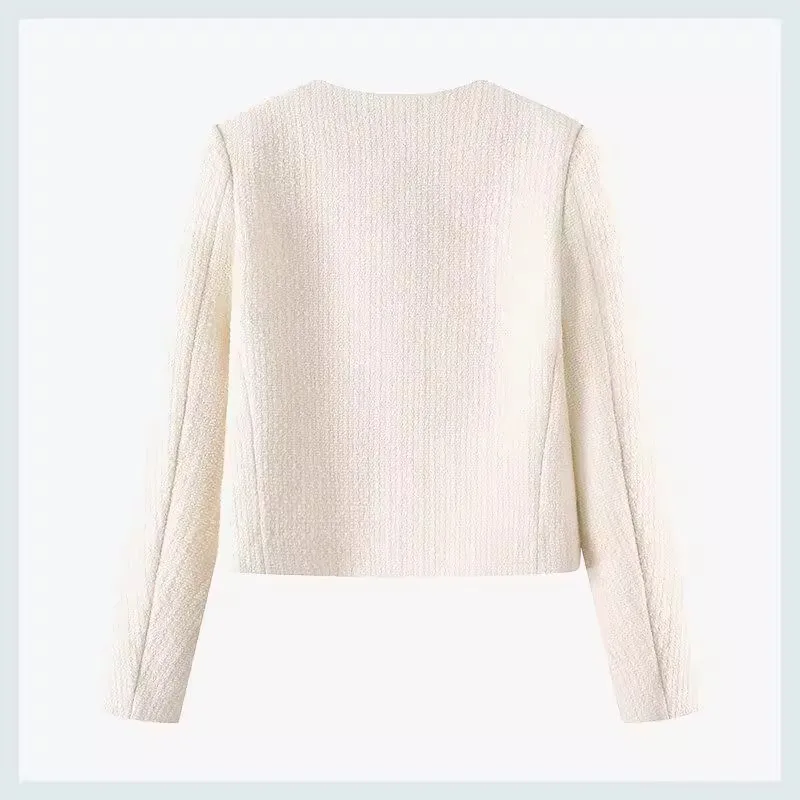 Giacche da donna con scollo tondo monopetto casual primavera autunno