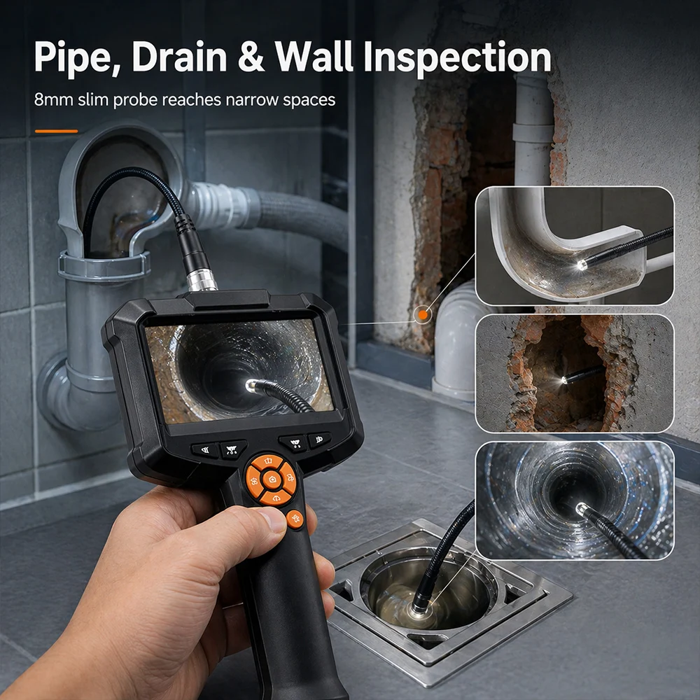

SIHAO 4.3 "Single Dual Lens HD 1080P Industrial Endoscope Camera Car Inspection Borescope IP67 Waterproof Sewer Camera With LED
