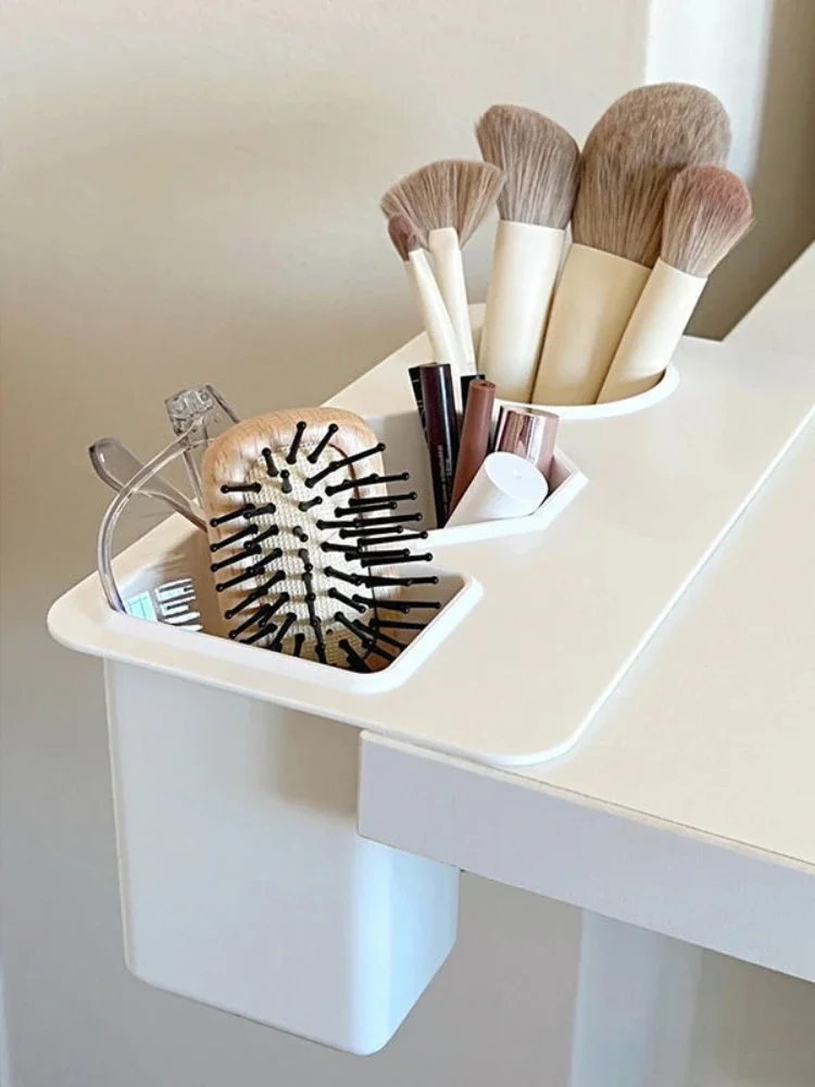 

Hanging Triple Organizer Pen Holder Creative Desk Student Stationery Office Organizer Makeup Brush Rack Table Edge Box Dice box