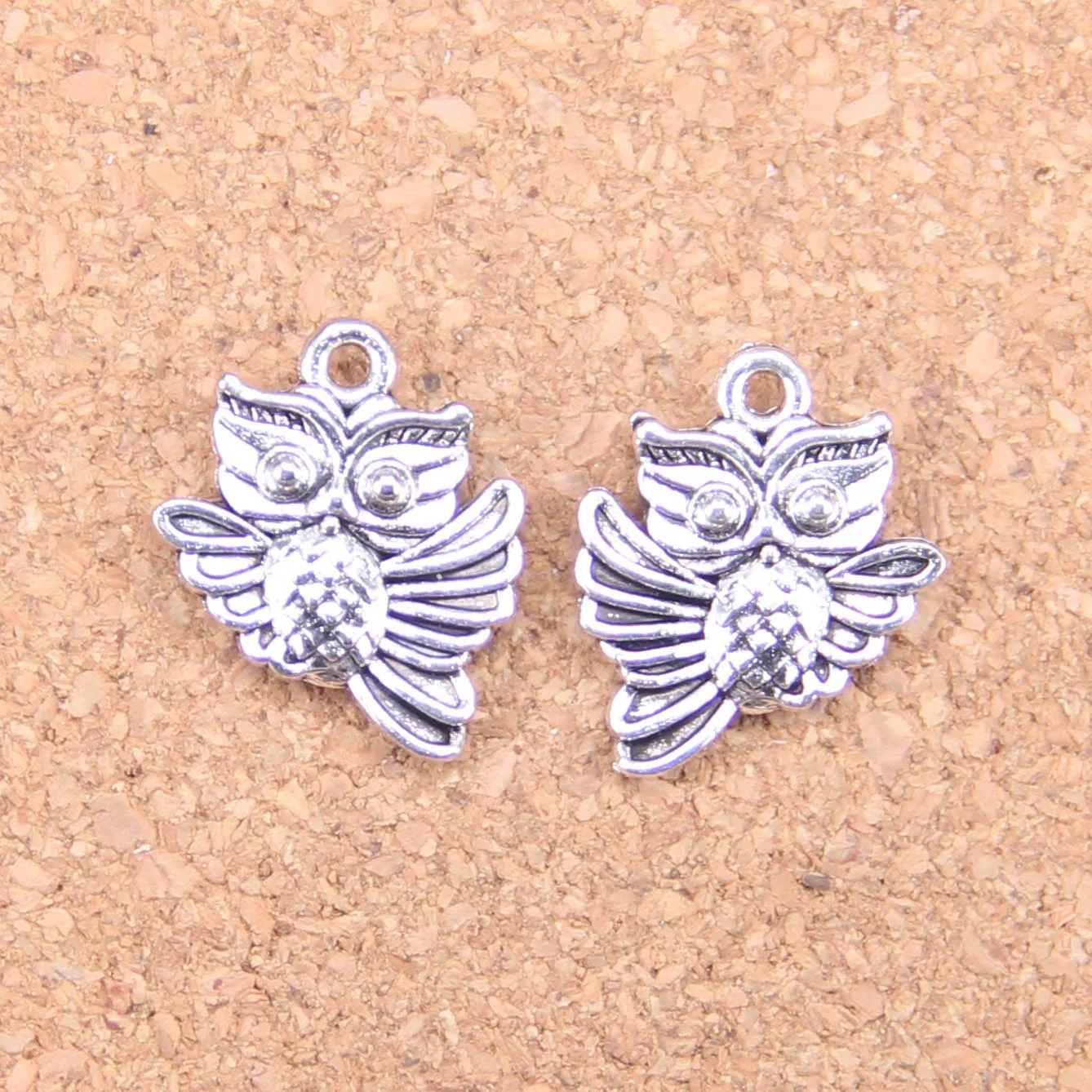 68pcs Charms Double Sided Owl 19x17mm Antique Pendants,Vintage Tibetan Silver Jewelry,DIY For Bracelet Necklace