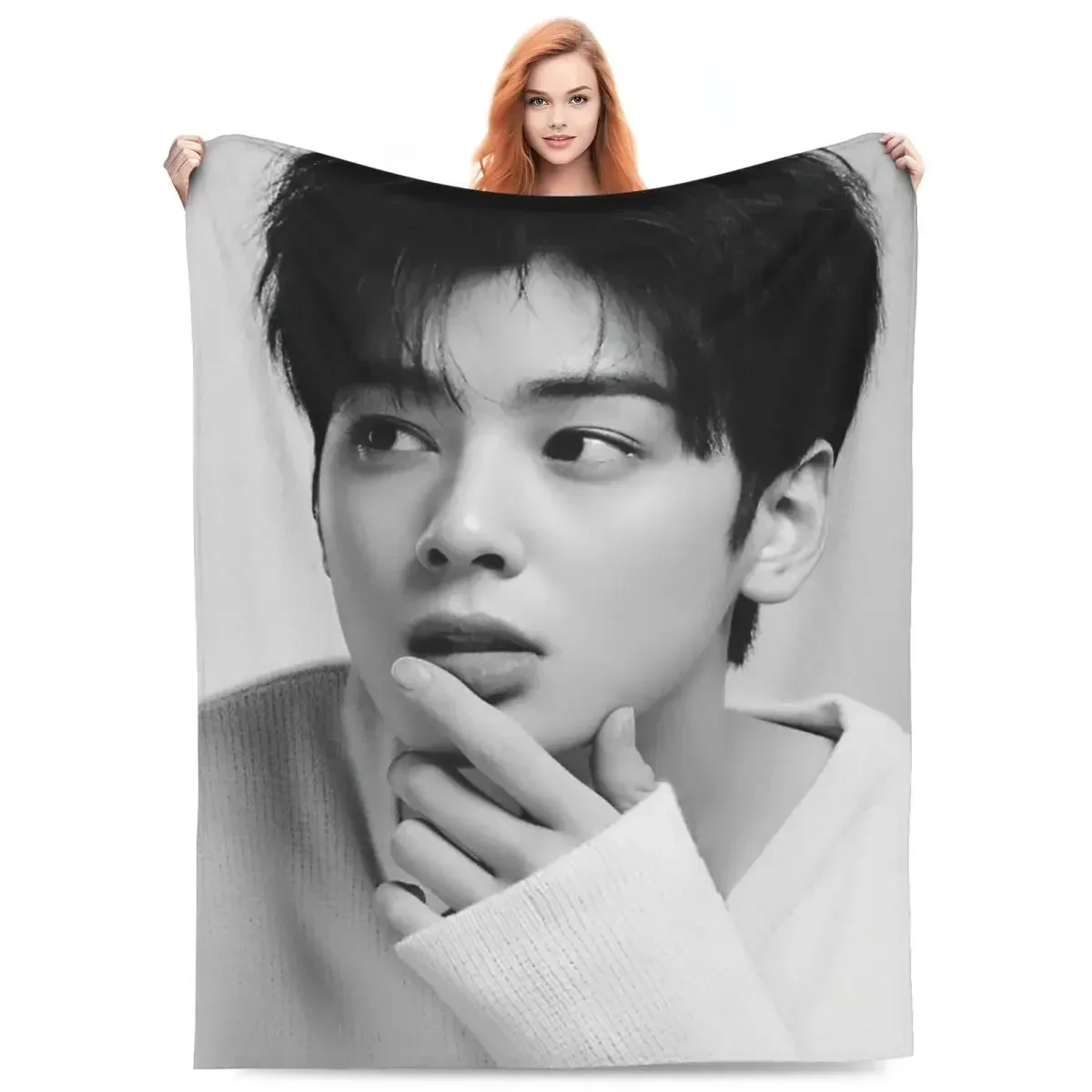 Blanket Fleece Print Kpop Astro Breathable Lightweight Blanket For Bedding Office Carpet Sheet 150X200CM